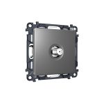 MA663050 Комплект механизма TV розетки SAT 5-2400MHz 3.5dB ALFA Антрацит серый QUANT (AP6630, VM215)