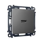 MA664010 Комплект механизма розетки HDMI 2.0 ALFA Антрацит серый 40V/500mA 2.0GHz 5-18Gbit/s QUANT (AP6640, VM222)