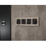 MA801010 Комплект механизма 1-кл выключателя ALFA Черный матовый QUANT (AP8010, VM101)