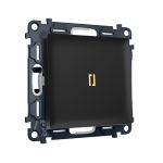 MA802010 Комплект механизма 1-кл выключателя с подсветкой 3200K ALFA Черный матовый QUANT (AP8020, VM101, G11Y)