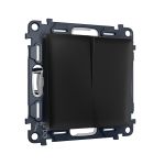 MA803010 Комплект механизма 2-кл выключателя ALFA Черный матовый QUANT (AP8030, VM115)