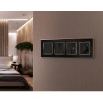 MA803010 Комплект механизма 2-кл выключателя ALFA Черный матовый QUANT (AP8030, VM115)