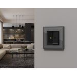 MA804010 Комплект механизма 2-кл выключателя с подсветкой 3200K ALFA Черный матовый QUANT (AP8040, VM115, G11Y)