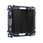 MA805010 Комплект механизма 3-кл выключателя ALFA Черный матовый QUANT (AP8050, VM133)
