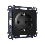 MA806010 Комплект механизма электрической розетки ALFA Черный матовый с/з на винтовых зажимах QUANT (AP8060, VM141)
