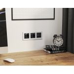 MA811010 Комплект механизма розетки ALFA Черный матовый 2USB A+C 20W (быстрая зарядка) QUANT (AP8110, VM177)