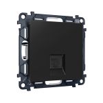 MA812010 Комплект механизма компьютерной розетки ALFA Черный матовый RJ-45(8P8C) CAT6 с шторкой QUANT (AP8120, VM188)