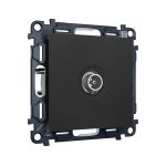 MA813030 Комплект механизма TV розетки проходной ALFA Черный матовый 5-1000 MHz 4dB QUANT (AP8130, VM211)