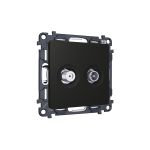 MA813310 Комплект механизма розетки TV оконечной + SAT 5-862MHz 3.5dB/950-2150MHz 3.5dB ALFA Черный матовый QUANT (AP8133, VM217)