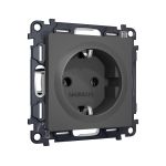 MA906010 Комплект механизма электрической розетки ALFA Графит мягкое касание с/з на винтовых зажимах QUANT (AP9060, VM141)