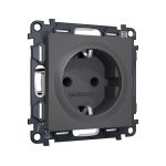 MA907010 Комплект механизма электрической розетки ALFA Графит мягкое касание с/з с шторками QUANT (AP9070, VM141)