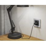 MA909010 Комплект механизма электрической розетки ALFA Графит мягкое касание 2USB A+A 18W (быстрая зарядка) с/з QUANT (AP9090, VM155)