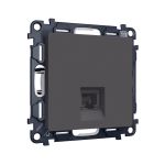 MA912010 Комплект механизма компьютерной розетки ALFA Графит мягкое касание RJ-45(8P8C) CAT6 с шторкой QUANT (AP9120, VM188)