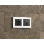 MA912010 Комплект механизма компьютерной розетки ALFA Графит мягкое касание RJ-45(8P8C) CAT6 с шторкой QUANT (AP9120, VM188)