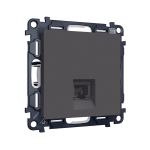 MA912030 Комплект механизма телефонной розетки ALFA Графит мягкое касание RJ-11(4P4C) с шторкой QUANT (AP9120, VM190)