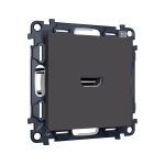 MA914010 Комплект механизма розетки HDMI 2.0 ALFA Графит мягкое касание 40V/500mA 2.0GHz 5-18Gbit/s QUANT (AP9140, VM222)