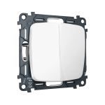 MO123030 Комплект механизма 2-клавишного перекрестного выключателя 10A-250V OMEGA Белый матовый QUANT (OP1230, VM125)