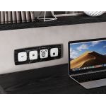 MO132005 Комплект механизма компьютерной розетки RJ-45 экранированной с автоматической защитной шторкой OMEGA Белый матовый QUANT (OP1320, VM185)