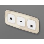 MO132005 Комплект механизма компьютерной розетки RJ-45 экранированной с автоматической защитной шторкой OMEGA Белый матовый QUANT (OP1320, VM185)