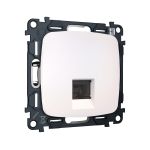 MO212005 Комплект механизма компьютерной розетки RJ-45 экранированной с автоматической защитной шторкой OMEGA Жемчуг QUANT (OP2120, VM185)
