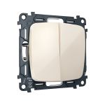 MO303030 Комплект механизма 2-клавишного перекрестного выключателя 10A-250V OMEGA Бежевый глянец QUANT (OP3030, VM125)