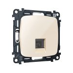 MO312005 Комплект механизма компьютерной розетки RJ-45 экранированной с автоматической защитной шторкой OMEGA Бежевый глянец QUANT (OP3120, VM185)