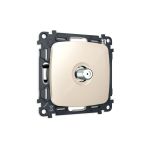 MO313050 Комплект механизм TV розетки SAT 5-2400MHz 3.5dB OMEGA Бежевый глянец QUANT (OP3130, VM215)
