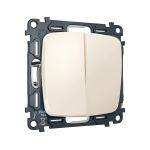 MO323030 Комплект механизма 2-клавишного перекрестного выключателя 10A-250V OMEGA Бежевый матовый QUANT (OP3230, VM125)