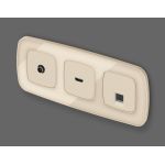 MO332005 Комплект механизма компьютерной розетки RJ-45 экранированной с автоматической защитной шторкой OMEGA Бежевый матовый QUANT (OP3320, VM185)
