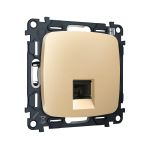 MO612005 Комплект механизма компьютерной розетки RJ-45 экранированной с автоматической защитной шторкой OMEGA Шампань QUANT (OP6120, VM185)