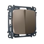 MO633030 Комплект механизма 2-клавишного перекрестного выключателя 10A-250V OMEGA Темная бронза матовый QUANT (OP6330, VM125)