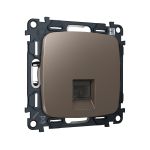 MO642005 Комплект мех-ма компьютерной розетки RJ-45 экранированной с автоматической защитной шторкой OMEGA Темная бронза матовый QUANT (OP6420, VM185)