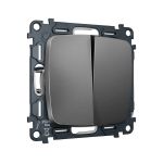 MO653030 Комплект механизма 2-клавишного перекрестного выключателя 10A-250V OMEGA Антрацит серый QUANT (OP6530, VM125)