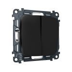 MO803030 Комплект механизма 2-клавишного перекрестного выключателя 10A-250V OMEGA Черный матовый QUANT (OP8030, VM125)