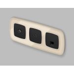 MO812005 Комплект механизма компьютерной розетки RJ-45 экранированной с автоматической защитной шторкой OMEGA Черный матовый QUANT (OP8120, VM185)