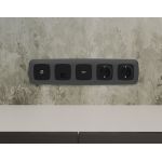 MO812005 Комплект механизма компьютерной розетки RJ-45 экранированной с автоматической защитной шторкой OMEGA Черный матовый QUANT (OP8120, VM185)