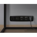 MO812005 Комплект механизма компьютерной розетки RJ-45 экранированной с автоматической защитной шторкой OMEGA Черный матовый QUANT (OP8120, VM185)