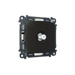 MO813050 Комплект механизма TV розетки SAT 5-2400MHz 3.5dB OMEGA Черный матовый QUANT (OP8130, VM215)