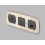 MO912005 Комплект мех-ма компьютерной розетки RJ-45 экранированной с автоматической защитной шторкой OMEGA Графит Мягкое касание QUANT (OP9120, VM185)