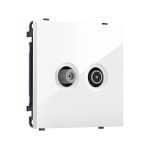 MS113310 Комплект механизма розетки TV оконечной + SAT SIGMA Белый глянец 5-862MHz 3.5dB/950-2150MHz 3.8dB QUANT PRO (SP1133, PR217)