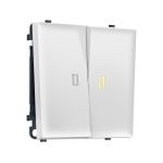 MS124010 Комплект механизма 2-кл выключателя с подсветкой 3200K SIGMA Белый матовый 10A-250V QUANT PRO (SP1240, PR115, G11Y)