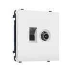 MS132510 Комплект механизма розетки компьютерной + TV оконечной SIGMA Белый матовый RJ-45 (8P8C) CAT6/50-870MHz 1dB с/ш QUANT PRO (SP1325, PR195)