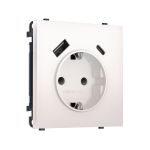 MS210010 Комплект механизма электрической розетки SIGMA Жемчуг 2USB A+C 20W (быст. зар.) с/з с/ш 16A-250V QUANT PRO (SP2100, PR160)