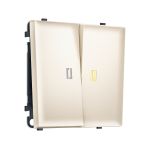 MS244030 Комплект механизма 2-кл проходного выключателя с подсветкой 3200K SIGMA Жемчужно-кремовый 10A-250V QUANT PRO (SP2440, PR120, G22Y)