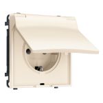 MS248010 Комплект механизма электрической розетки SIGMA Жемчужно-кремовый 50Hz 2P+E с/з с/ш и крышкой IP44 16A-250V QUANT PRO (SP2480, PR141)