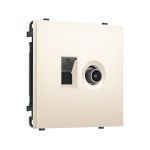 MS252510 Комплект механизма розетки компьютерной + TV оконечной SIGMA Жемчужно-кремовый RJ-45 (8P8C) CAT6/50-870MHz 1dB с/ш QUANT PRO (SP2525, PR195)