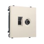 MS332510 Комплект механизма розетки компьютерной + TV оконечной SIGMA Бежевый матовый RJ-45 (8P8C) CAT6/50-870MHz 1dB с/ш QUANT PRO (SP3325, PR195)