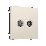 MS333310 Комплект механизма розетки TV оконечной + SAT SIGMA Бежевый матовый 5-862MHz 3.5dB/950-2150MHz 3.8dB QUANT PRO (SP3333, PR217)