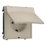 MS348010 Комплект механизма электрической розетки SIGMA Кашемир 50Hz 2P+E с/з с/ш и крышкой IP44 16A-250V QUANT PRO (SP3480, PR141)