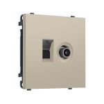 MS352510 Комплект механизма розетки компьютерной + TV оконечной SIGMA Кашемир RJ-45 (8P8C) CAT6/50-870MHz 1dB с/ш QUANT PRO (SP3525, PR195)